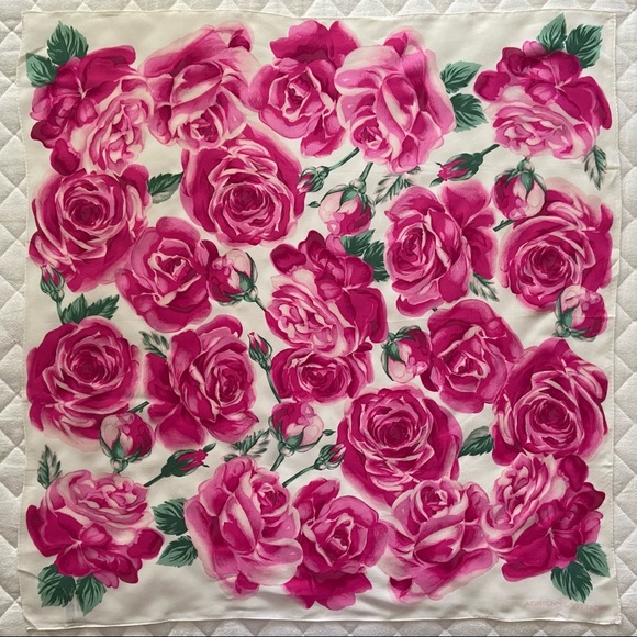 Vintage Accessories - Adrienne Vittadini, Vintage Briar Rose Silk Scarf